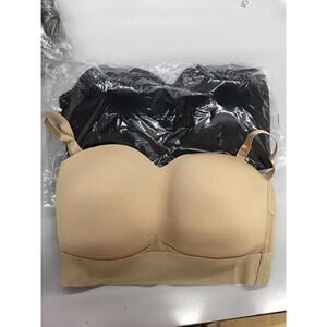 Rhonda shear molded mesh strapless convertible bras 2 pack size large new HSN